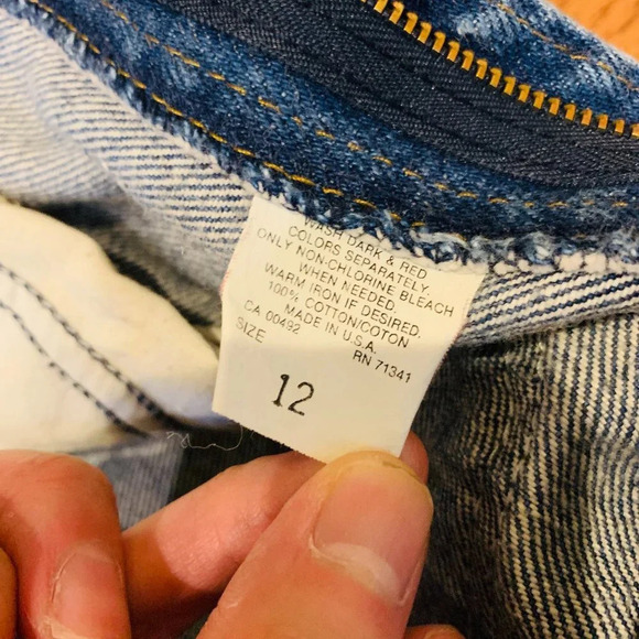 LL Bean Fleece Jeans Denim Women's Vintage Size 12 - Picture 7 of 11